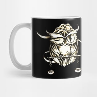 The Owl And The Balance - Vintage Mug